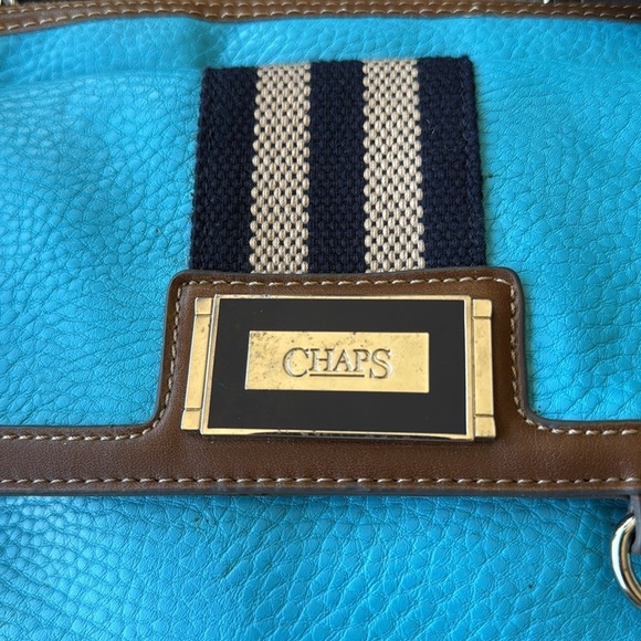 NWT Chaps Turquoise and Brown Crossbody Bag - Picture 2 of 4
